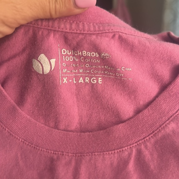 Dutch Bros Pink “Radiate Positivity” LARGE+XL Sun Front Pocket T DB - Picture 9 of 9